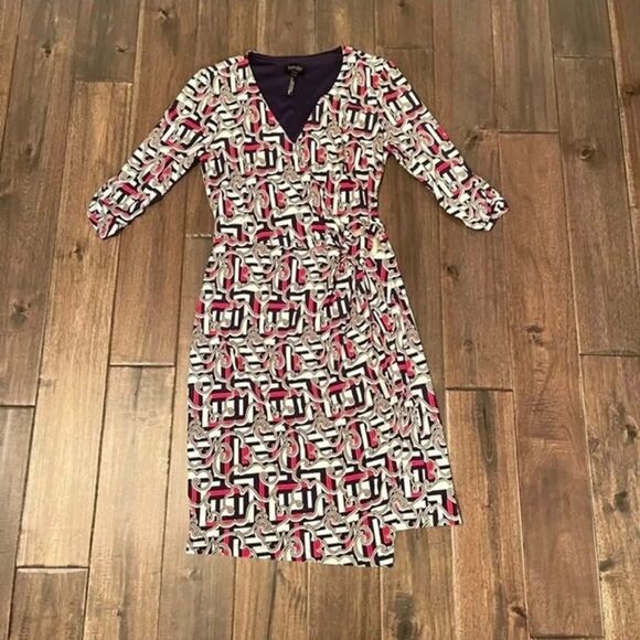 Laundry by Shelli Segal Nautical Faux Wrap Dress S - Picture 1 of 6
